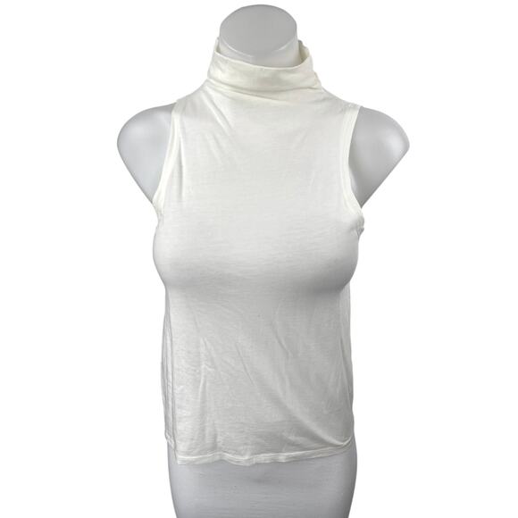 J.Crew Women's White Cotton Sleeveless Turtleneck Sweater Vest Tank Top Size XS - Picture 1 of 4